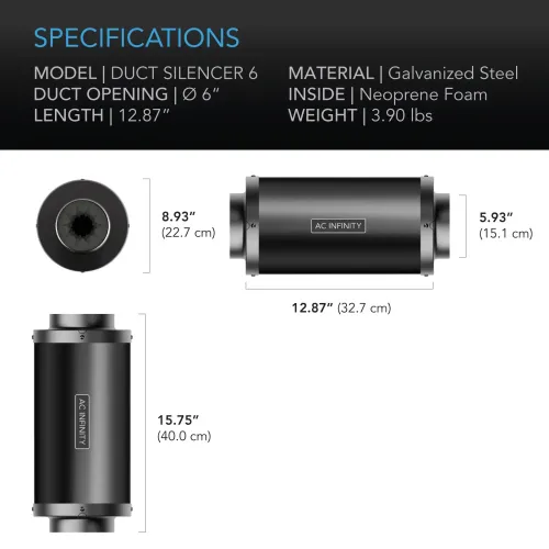 AC Infinity Pipe Silencer (15 cm)