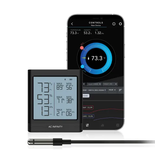 AC Infinity - CLOUDCOM B1 Smart Hygrometer with Display & External Sensor