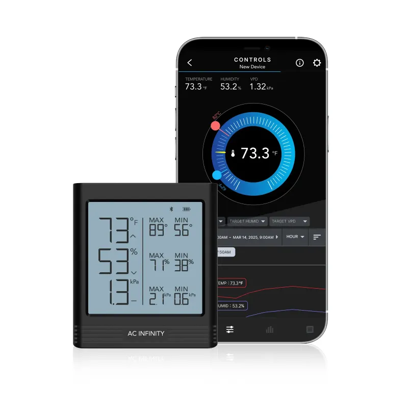 AC Infinity - CLOUDCOM B2 Smart Hygrometer with Display & Internal Sensor
