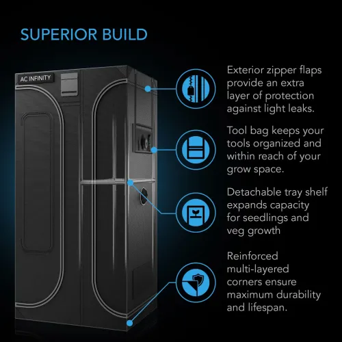 AC Infinity - CLOUDLAB 743D 2-in-1 Advance Kweektent 120 × 90 × 180 cm