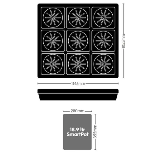 AutoPot - Auto9 FlexiPot Tray System kweeksysteem met 9 FlexiPot potten