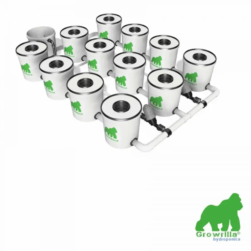 Growrilla Hydroponic systeem PRO RDWC 12 (3 rijen)