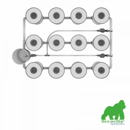Growrilla Hydroponic systeem PRO RDWC 12 (3 rijen)