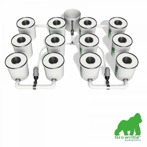 Growrilla Hydroponic systeem PRO RDWC 12 (4 rijen)