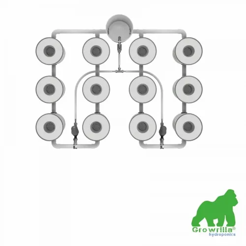 Growrilla Hydroponic systeem PRO RDWC 12 (4 rijen)