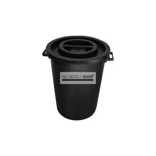 Ronde ton 50 liter met deksel zwart
